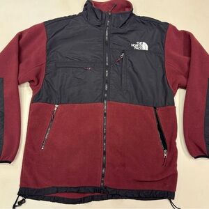 The North Face Polartec Recycled Jacket Men’s Fleece Hiking Maroon Black Size XL